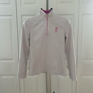 Fairway & Greene Light Gray Sweatshirt with Pink Accents